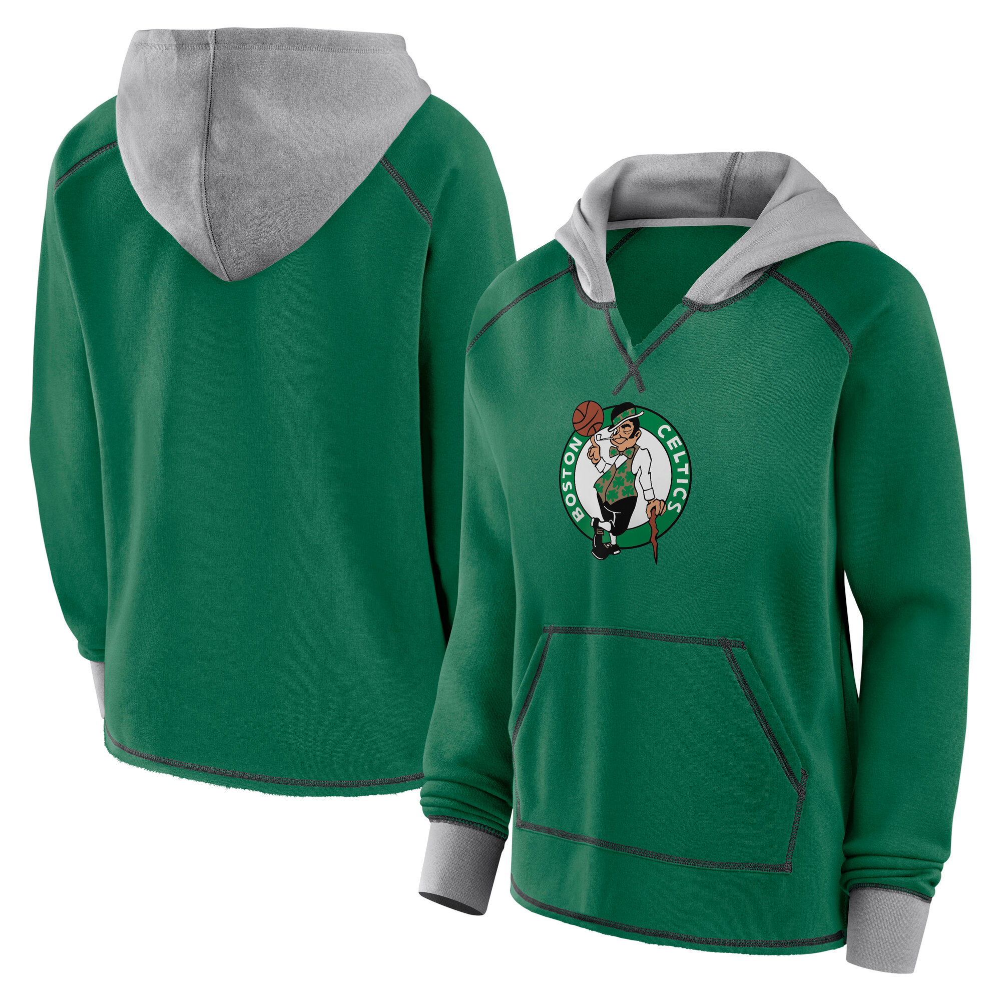 Women's Logo Athletic Kelly Green Boston Celtics Boom Pullover Hoodie
